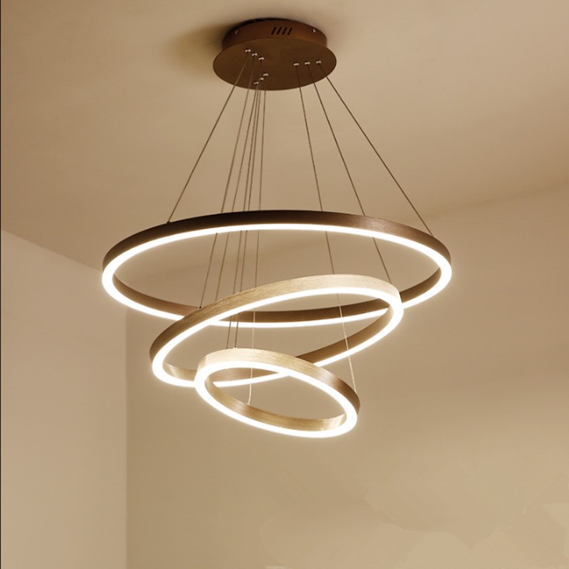 夕牧 灯具客厅灯大气创意艺术设计师的灯个性北欧风格家用圆形环餐厅吊灯 单圈50厘米直径白光
