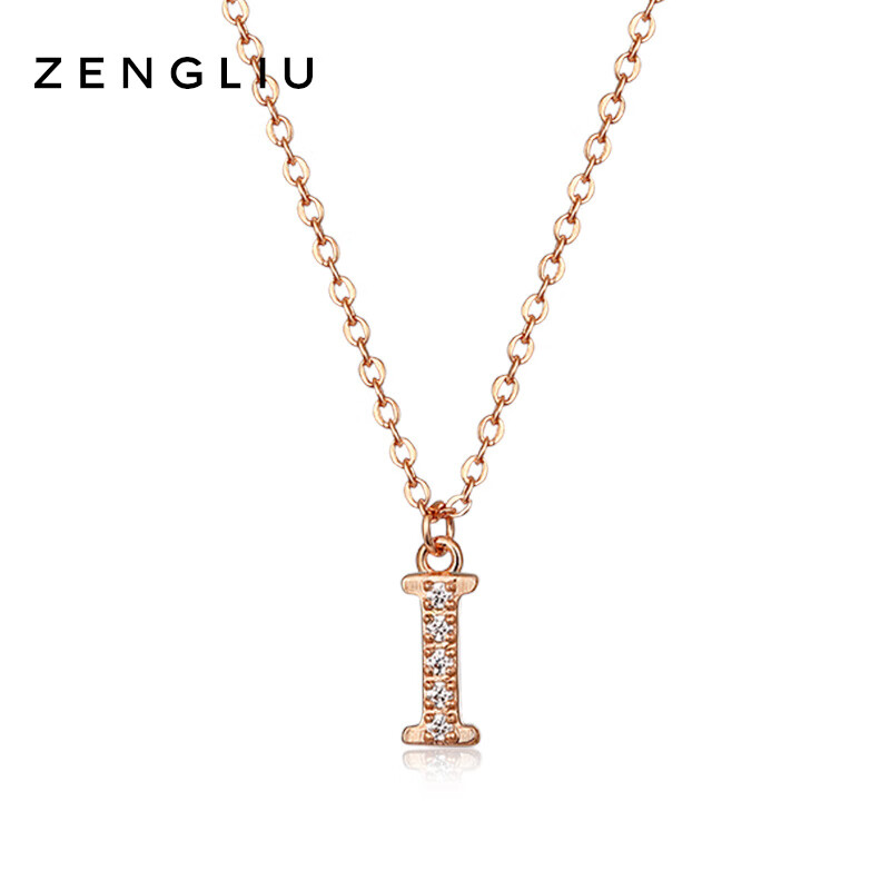ZEGLins風(fēng)冷淡小眾字母項(xiàng)鏈女簡(jiǎn)約鎖骨鏈吊墜飾品百搭設(shè)計(jì)感 字母I