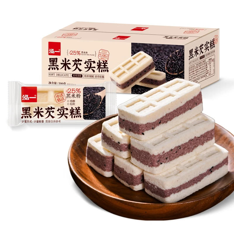 泓一 【任搭合集】吐司面包蛋糕休闲零食早餐下午茶点心整箱H 黑米芡实糕500g