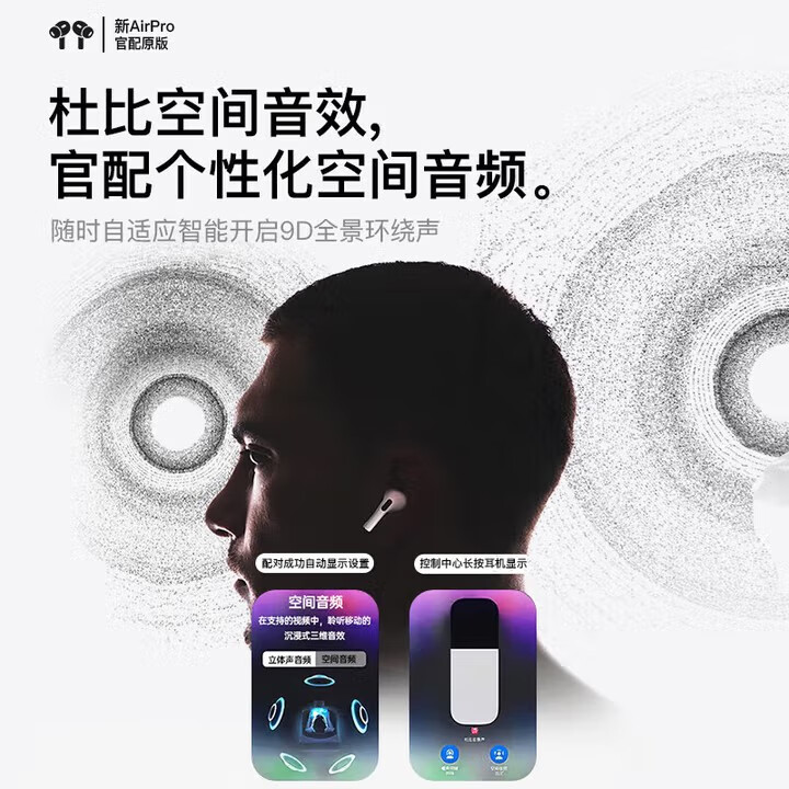 【原装正品pro2】华强北2025新款 顶配款无线适配苹果蓝牙耳机 iphone16手机15无线入耳式 2025新款 ANC主动降噪+电量显示 出口俄罗斯100W