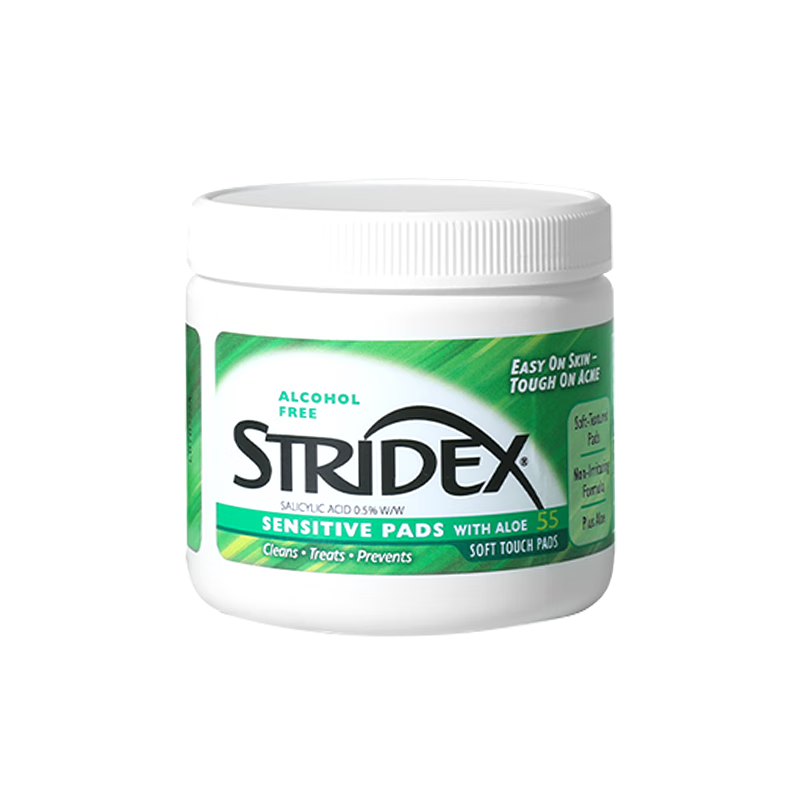 STRIDEX施顏適美國(guó)進(jìn)口0.5%水楊酸凈顏棉片55片溫和型粉刺黑頭痘痘控油