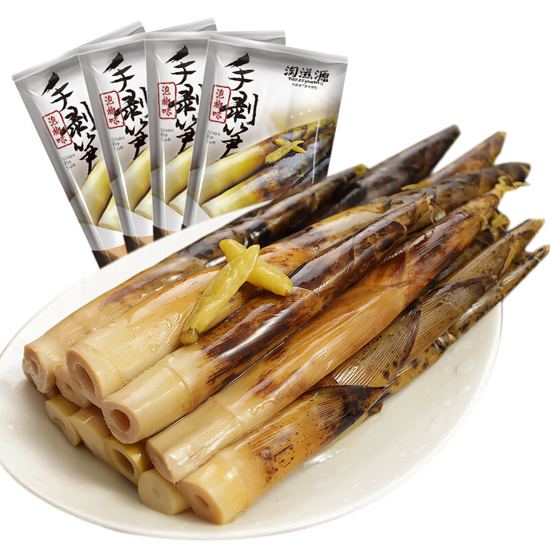 淘滋源解饞手剝筍開(kāi) 袋即食泡椒脆筍手扒撕竹筍酸筍尖山椒手撥筍不辣零 香辣味230g*6包