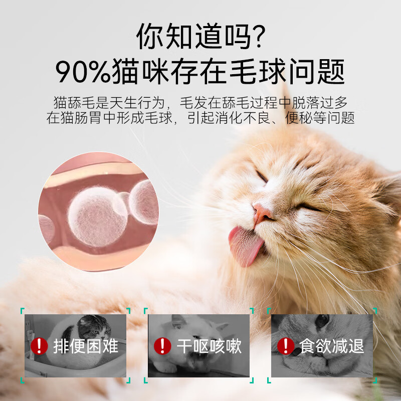 杨医生猫咪化毛膏宠物营养膏补维生素 益生菌去毛吐毛温润排毛调理肠胃 【温和排毛】 160ml*1盒 滋养肠胃 水润肠道化毛膏