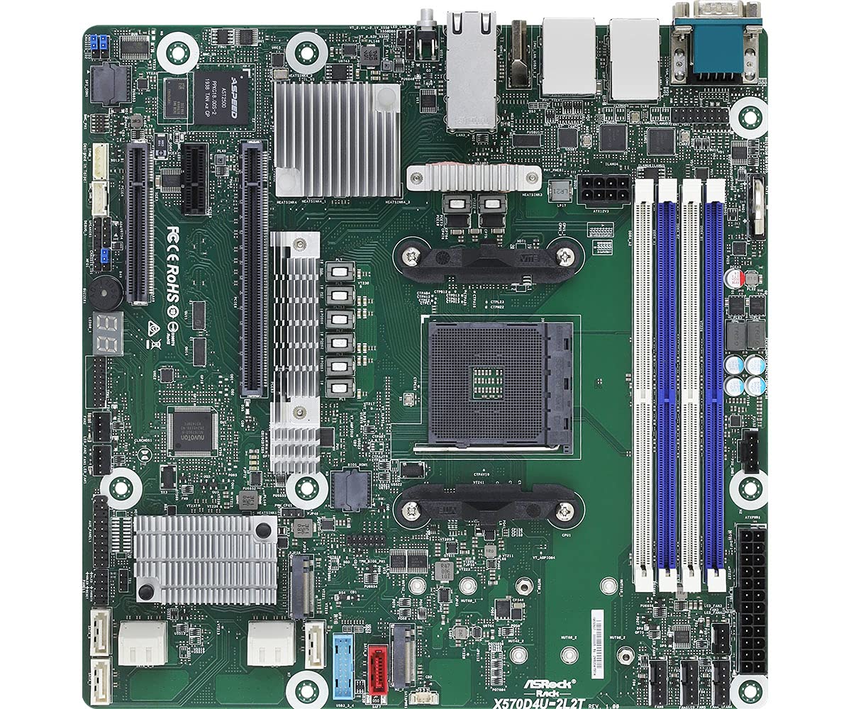ASRock 機(jī)架 X570D4U2L2T 插座 AM4/ AMD X570/ DDR4/ SATA3&USB 3.2/ MicroATX 服務(wù)器主板