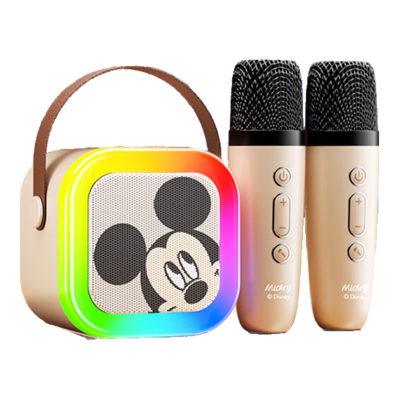 百亿补贴：迪士尼（DISNEY）无线K歌麦克风音响话筒一体卡拉ok带声卡家庭KTV套装蓝牙音箱儿童玩具女孩生日毕业礼物 K201米奇 64.27元(含国补)