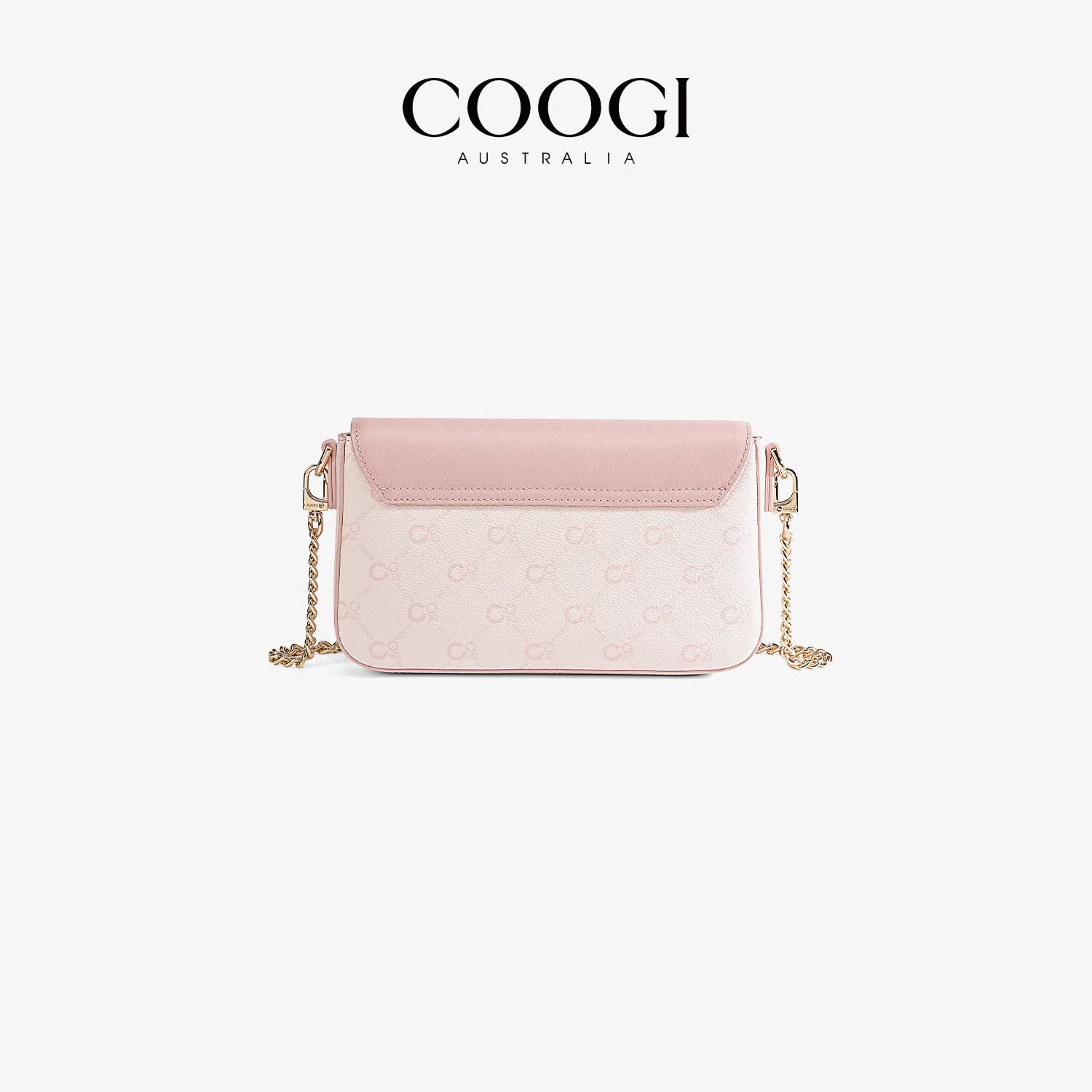 COOGI包包女包奢侈品牌2025新款单肩斜挎包圣诞元旦节礼物送女友老婆  粉色 23*5*16cm