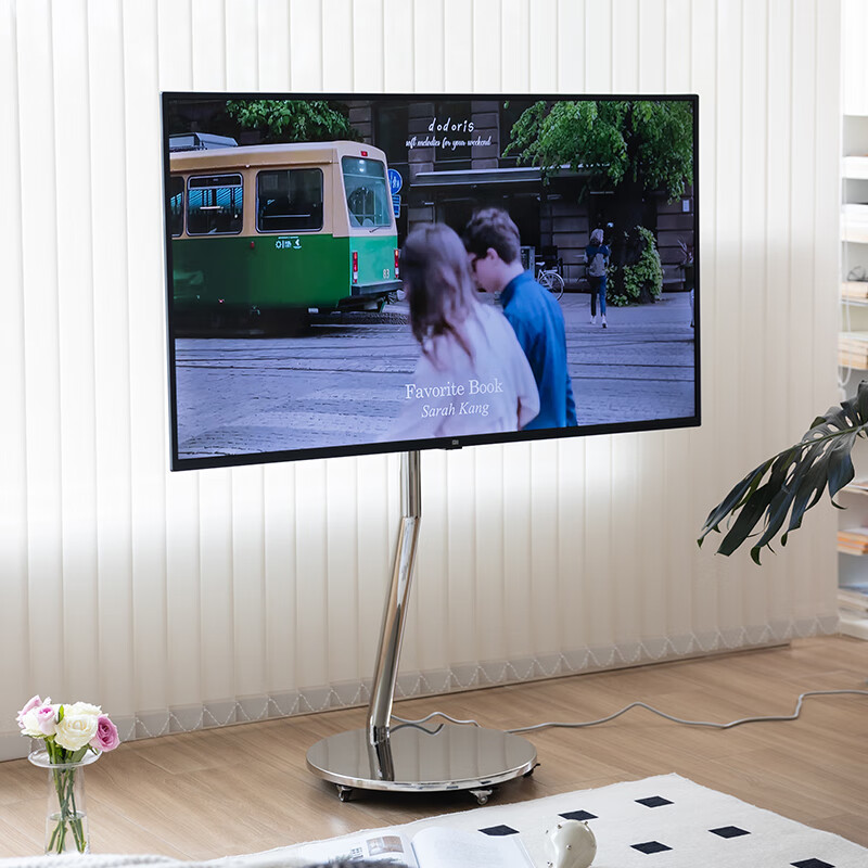电视支架落地电视挂架电视架液晶 电视机支架移动推车40/55/65 银色不锈钢款镜面 | 适配32-70寸