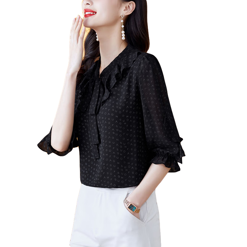 ɯ�ݶ��޴���Ůװ2024��װ��Ʒ�����ڶ���������ĸӡ�������ѩ����18084 ��ɫ 3XL����140-160�ﴩ��