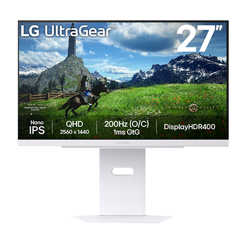 LG  27英寸 白色 NanoIPS 2K 180Hz原生200Hz超频显示器 27GS86Q