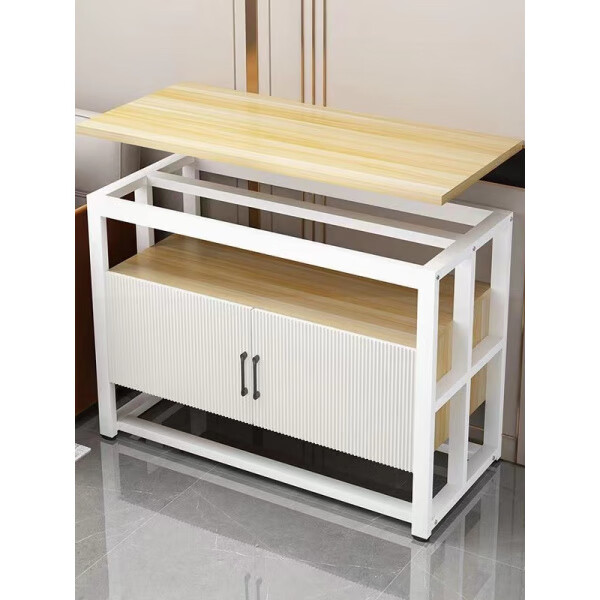 胖东来同款鱼缸架子鱼缸底柜鱼缸架金属底架底座草缸铁艺鱼缸底架 黑架＋胡桃柜竖条门 不带鱼缸 50x30x70cm 长宽高