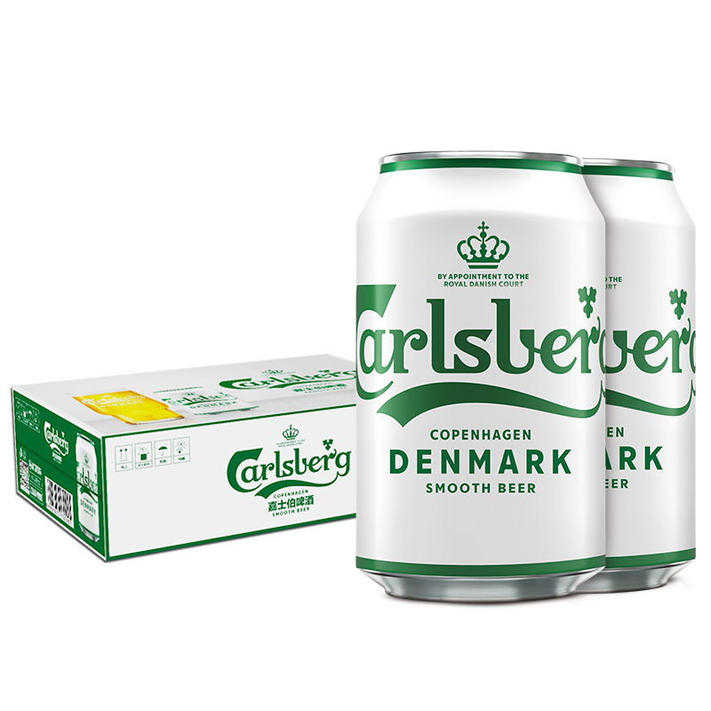 嘉士伯(carlsberg)啤酒 醇滑啤酒330ml*24听 整箱装damdegql