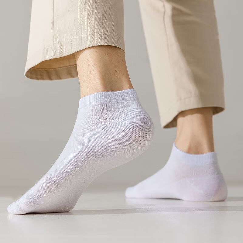 雅鹿网眼袜子男女短袜四季通用运动船袜吸汗透气浅口短筒袜高弹防滑袜 7黑7白6灰【20双装】 均码 雅鹿 10A抑菌/高弹透气/抗起球