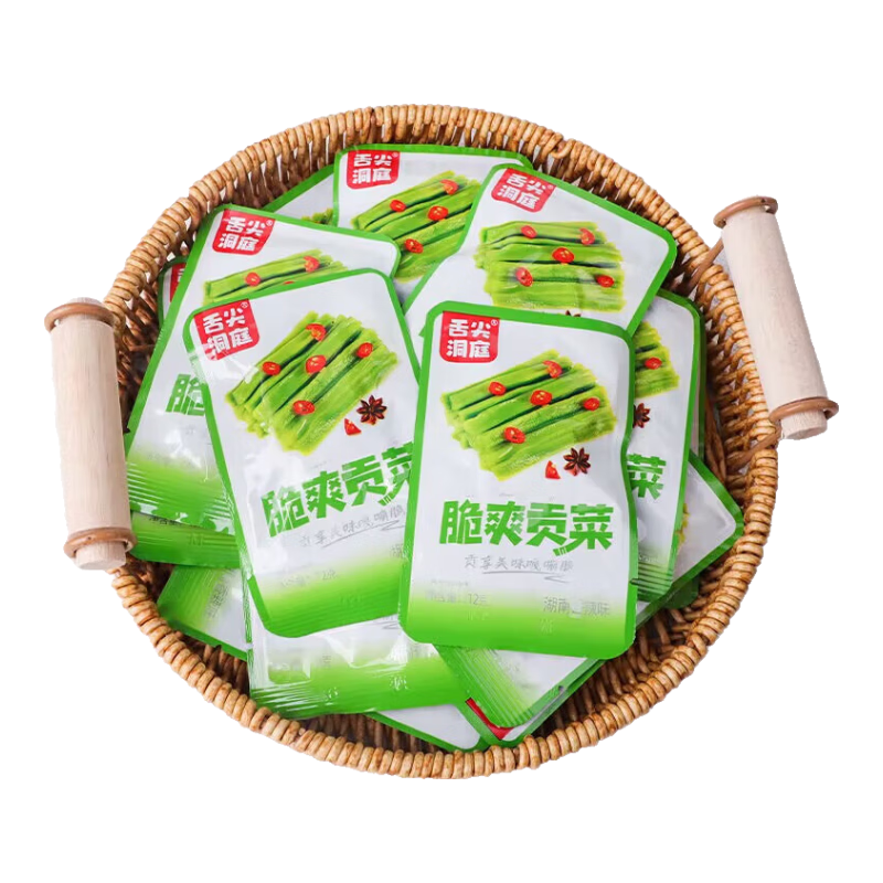 即食贡菜开胃脆爽香辣解馋追剧休闲零食素食下饭菜小包装约8g/包 脆爽贡菜（纯贡菜） 买10送10【共20包】香辣加倍