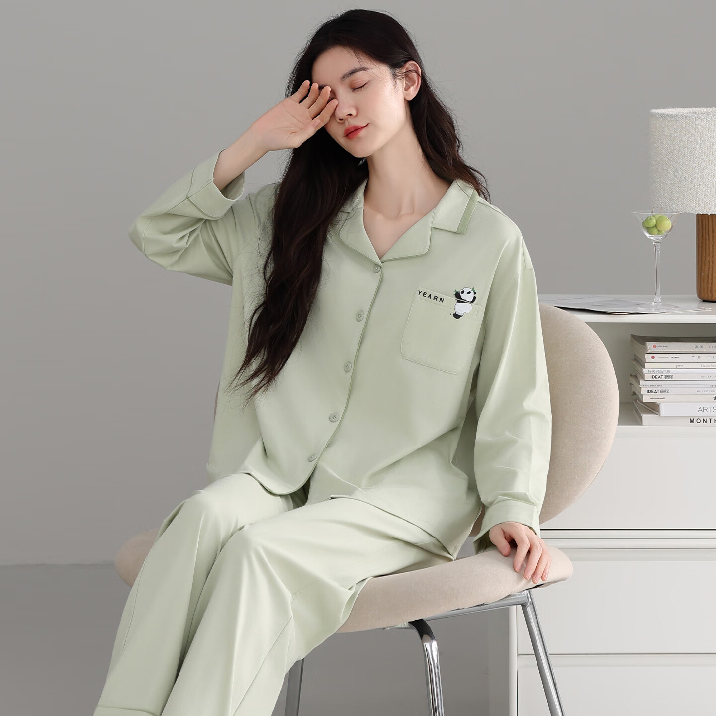 莫代尔100%纯棉睡衣女款2026新款春秋女士长袖秋季软和家居服套装秋冬款 M8071 L 100-120斤 极速发货