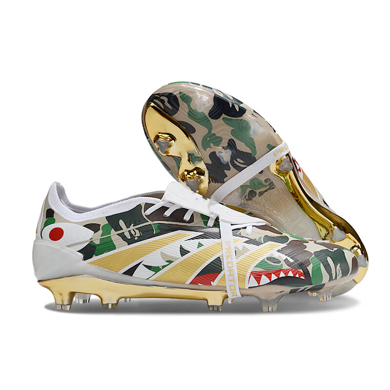 PREDATOR ELITE猎鹰25高端FG长钉翻鞋舌足球鞋男24贝克汉姆天然草 金黑 42