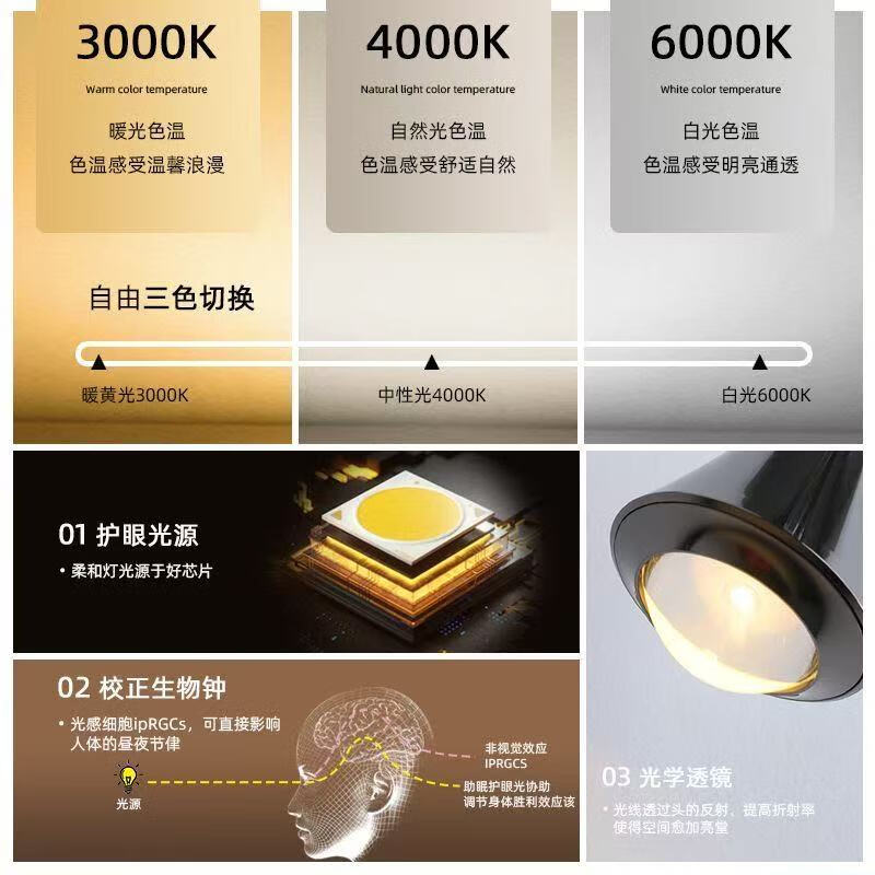 灯护士床头小吊灯触摸感应卧室餐厅轻奢吊线灯简约大气新款可升降吊灯 上金下黑色(常规款)护眼光-三色变光