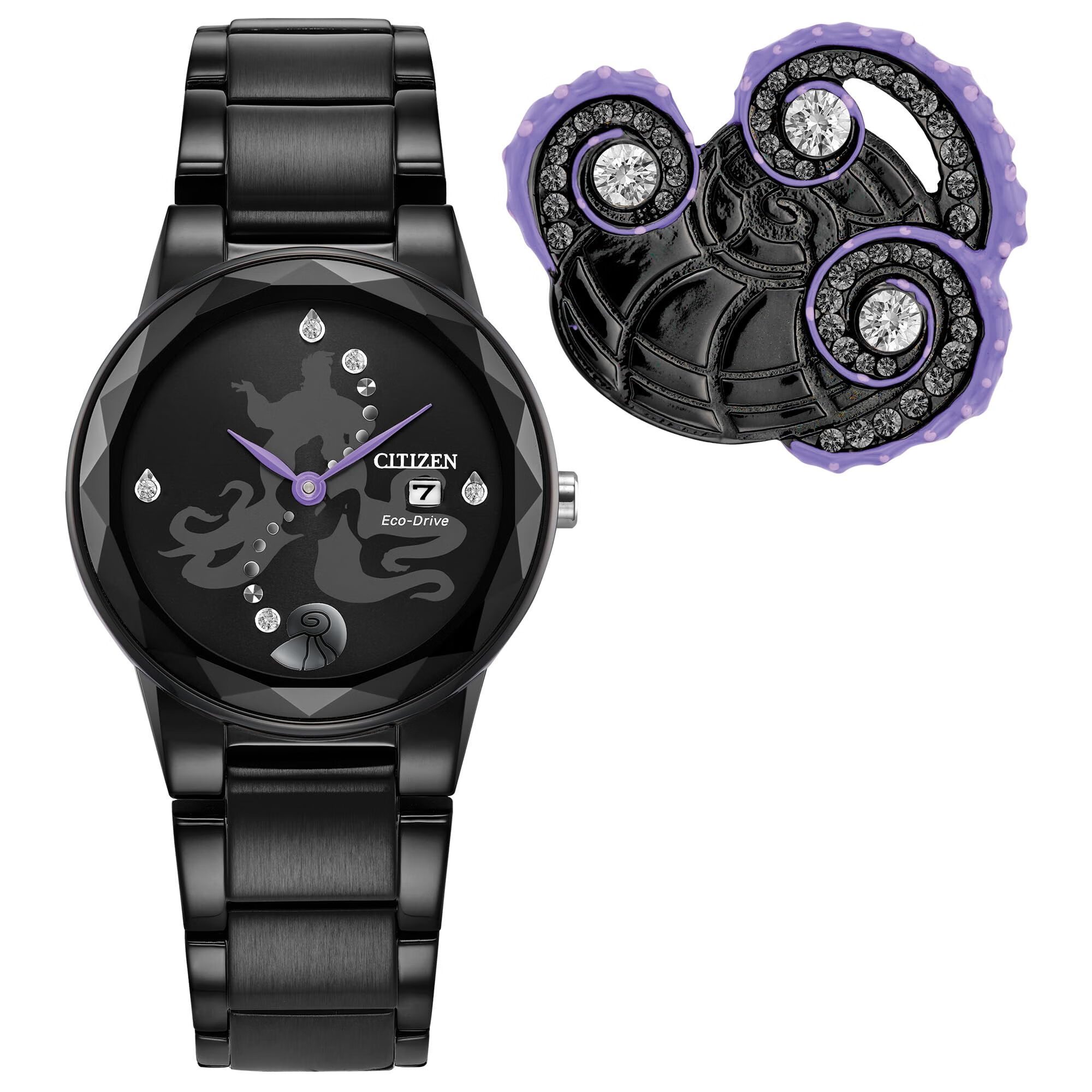 西铁城Citizen 女式 EcoDrive Disney Ursula Black 5 1/2 inches