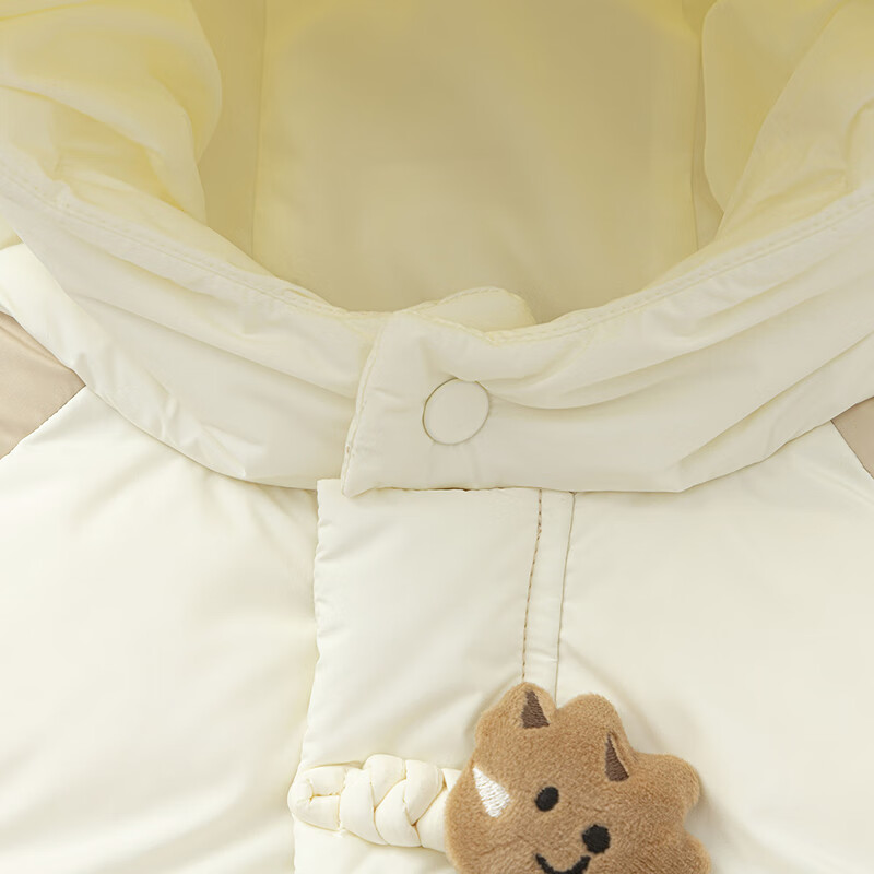 巴拉巴拉（BALABALA）【商场同款】宝宝羽绒服男童装宽松连帽外套2025新款冬装 浅卡其50307-白鸭绒 80 充绒量52g