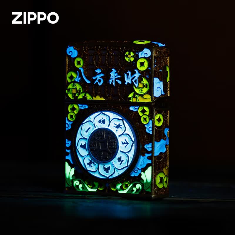 ZIPPO打火机zippo正品芝宝煤油防风镀金八方来财算盘520高级感男士礼物 镀金款【专属礼盒套装】