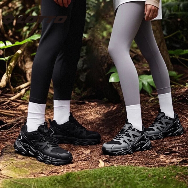 乐途男鞋登山鞋户外徒步鞋运动鞋新款官方越野减震跑步鞋休闲鞋子  黑色【男女同款】 42