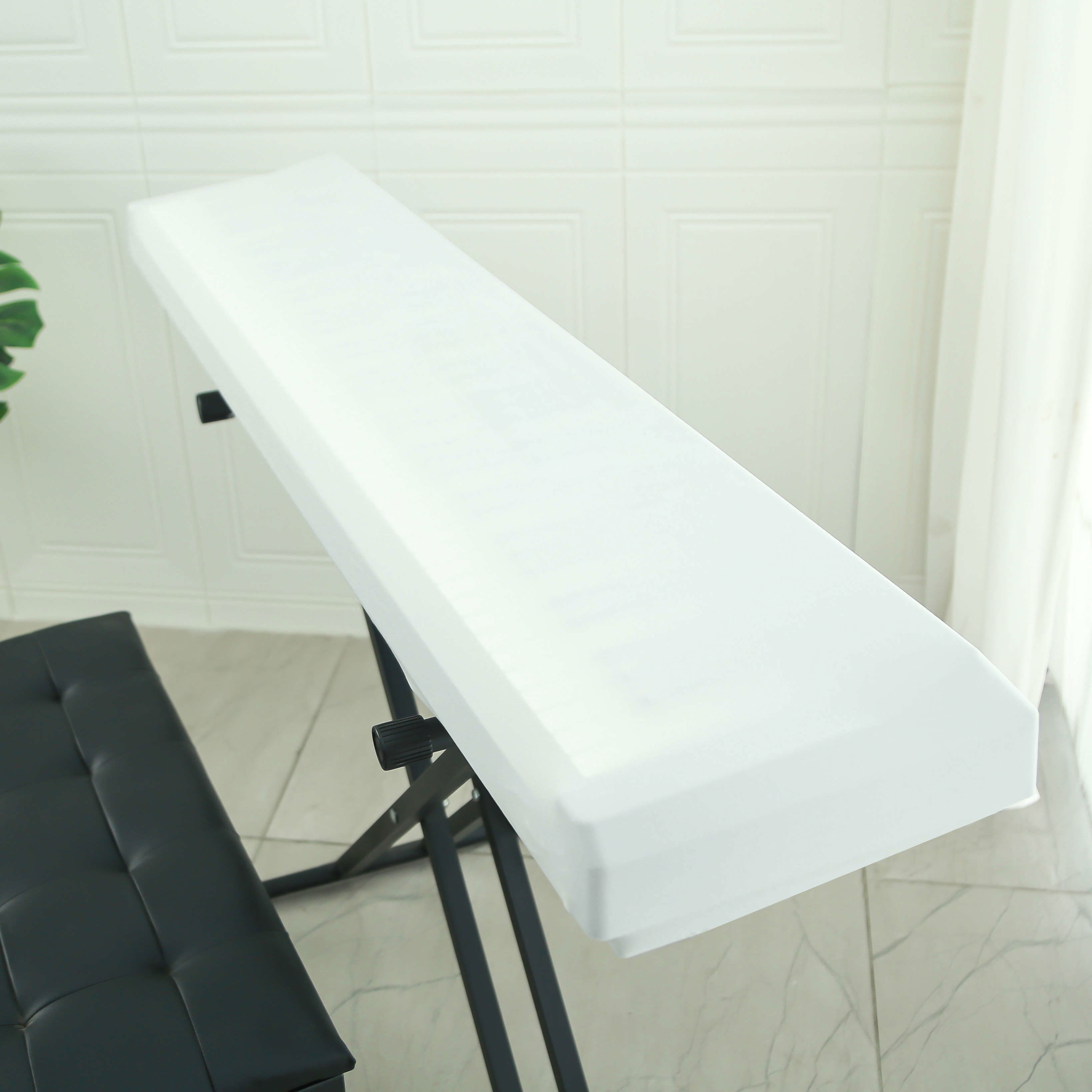 咏幻通用垫子琴防尘罩琴防尘罩电钢琴罩防尘布防尘防灰罩 白色琴套