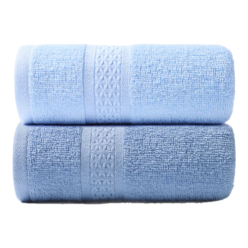 洁丽雅毛巾男士纯棉成人条纹速干吸水不掉毛全棉情侣家用洗澡巾擦脸面巾 深兰+浅兰（72*34cm 70g） 2条