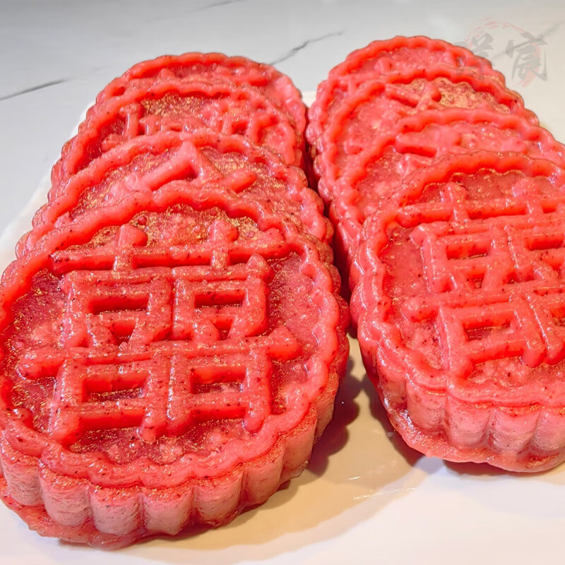 粉粘米粉手工制作软糯清甜传统喜字糕点红糯米糕批发 客家红粄糕50个