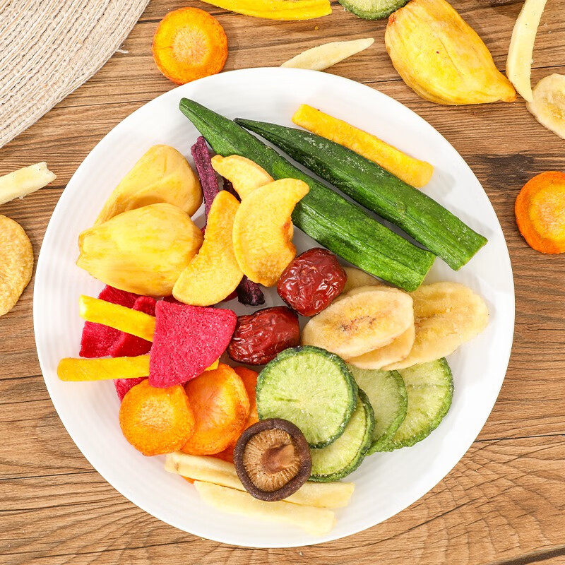 農(nóng)香森果蔬脆綜合水果蔬菜干500g混合凍干減即食拌酸奶肥旗艦店 果蔬脆大罐裝500g*1罐