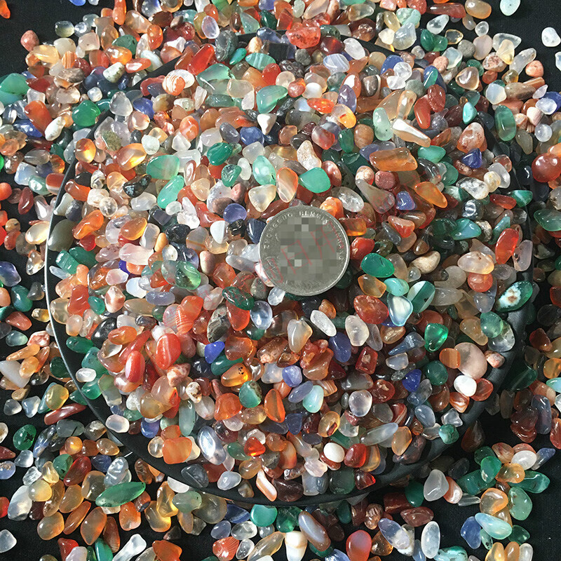 萝蔓星南京雨花石原石天然鹅卵石鱼缸石头花盆彩色石子七彩小石头五彩石 小粒彩色雨花石0.5-1cm 1斤