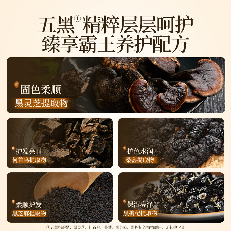 霸王五黑固色亮泽洗发水控油去屑洗头膏丰盈蓬松洗发露草本清香洗发液 750ml五黑洗发水+80g橄榄发膜