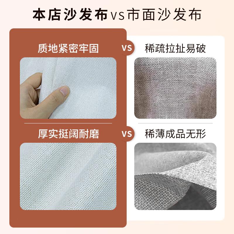 皓绍自粘背胶仿亚麻沙发布料背景棉麻帆布布艺椅子修补贴柜台亚麻布料 白色 长100厘米*宽148厘米