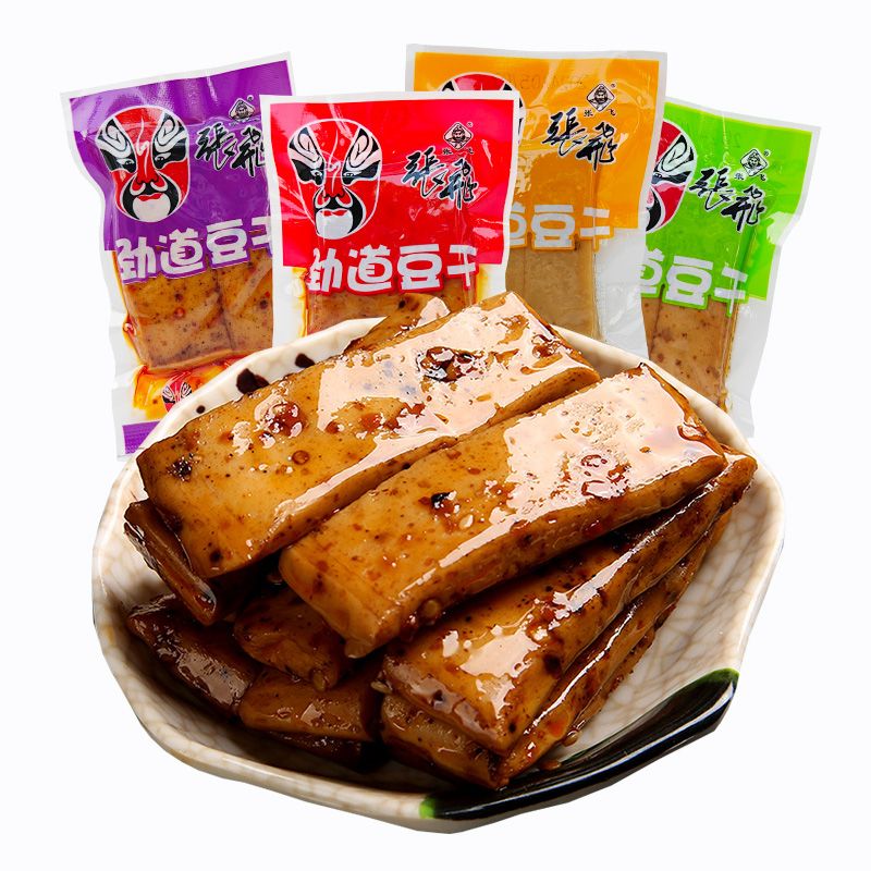 张飞劲道豆干四川重庆特产麻辣豆腐干解馋零食小吃办公室休闲零食 张飞劲道豆干混装500g*1袋