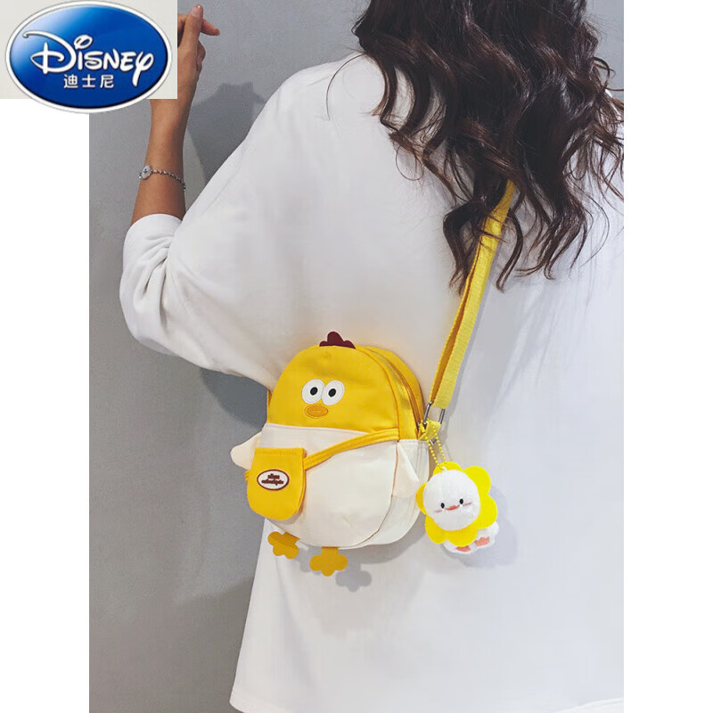 迪士尼（Disney）可爱迷你帆布包包女2025秋季新款休闲小众手机包儿童卡通斜挎小包 白配卡其【裸包】