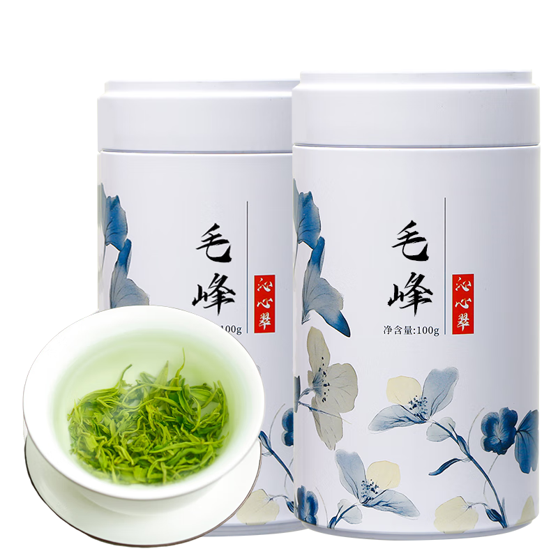 沁心翠茶叶绿茶正宗四川雅安蒙顶山毛峰2025新茶罐装 100g*2(两罐装)