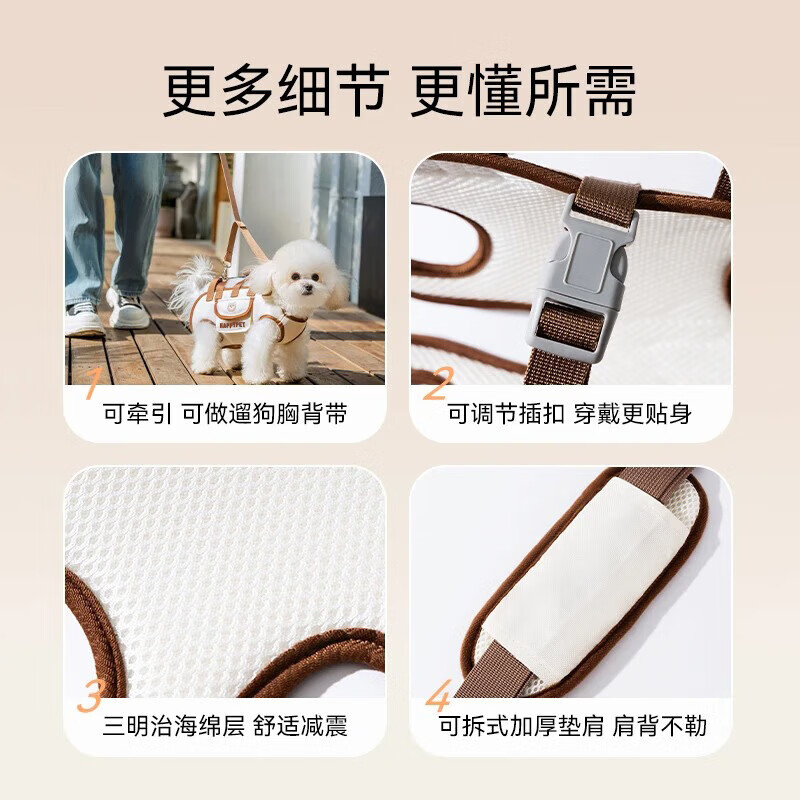 咕噜巴啦 GURU BA LA外出宠物便携包斜挎横背狗包猫包小狗单肩手提包轻便背包户外宠物 宠物包中号M码【适合8-13斤】