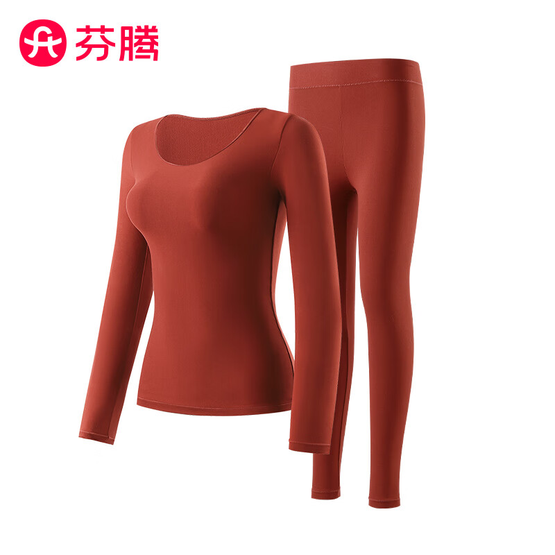 芬腾7A抗菌保暖内衣女士套装薄款贴身秋衣秋裤美肌衣高弹秋冬季 秋月白 L (80-120斤)