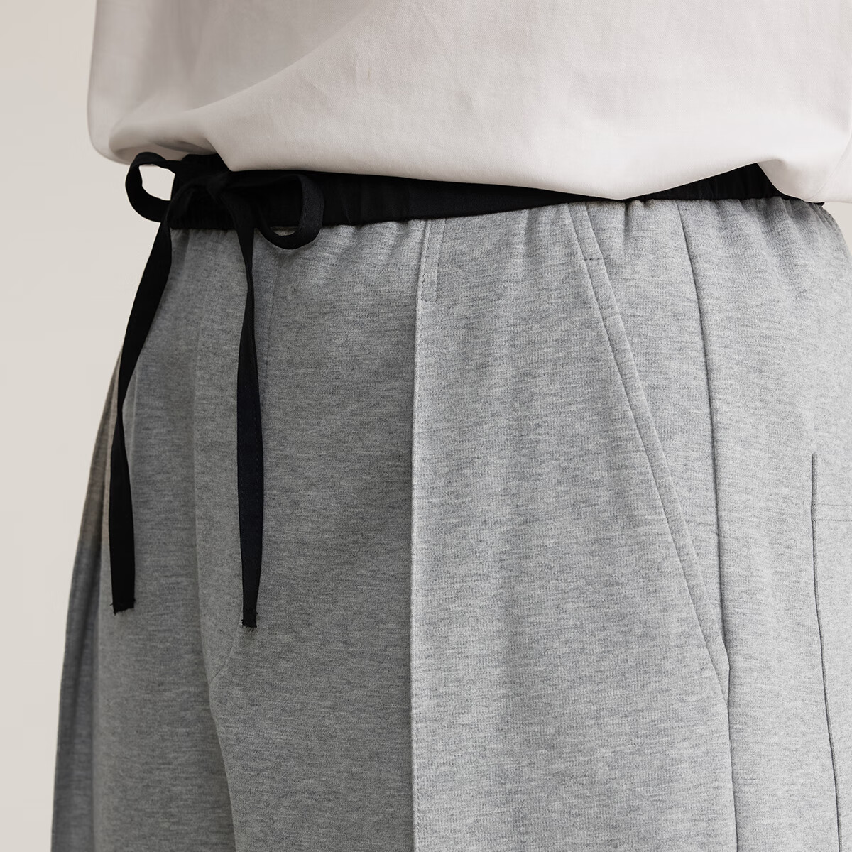 MARKLESS休闲裤男锥形阔腿通勤百搭长裤抽绳系带裤子男款5826 灰色 M