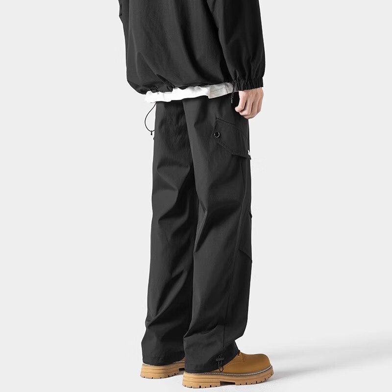 JEEP SPIRIT吉普冲锋裤男春秋季新款三防休闲裤子男户外宽松直筒长裤 黑色 常规 XL （建议130-150斤）