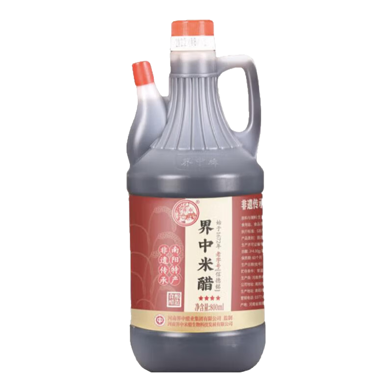 界中四星米醋凉拌调味饺子蘸料粮食酿造老字号4度 四星米醋800毫升*1瓶