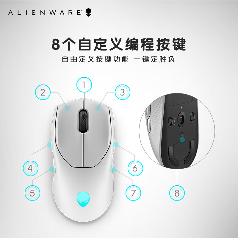 外星人（Alienware）国行原封ALIENWARE外星人AW720M三模无线蓝牙电竞鼠标自定编程 AW720M白色三模无线蓝牙