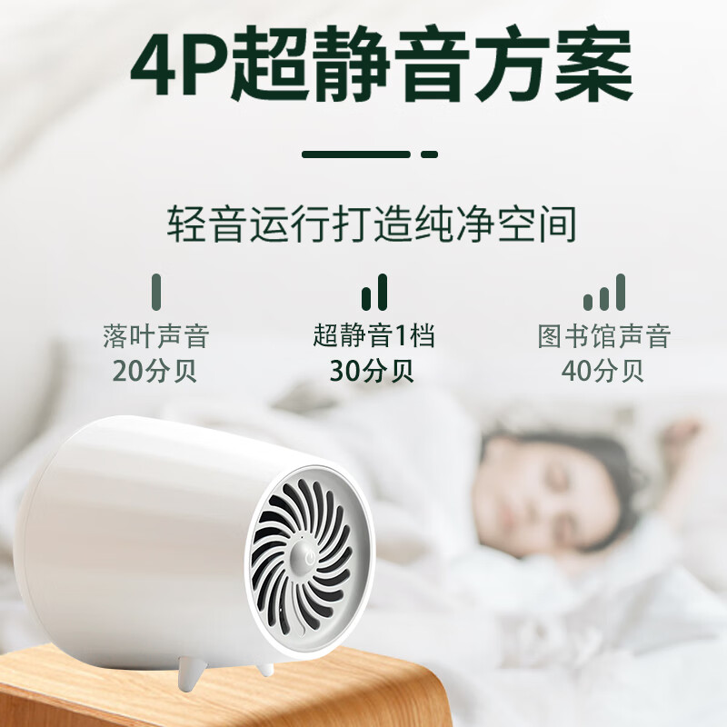 小在意活性锰桌面小型空气净化器除醛加农炮除甲醛除苯小型家用静音净化机新房多场景使用除异味 【白色】活性锰除醛净化器-4P超静音-除醛无耗材