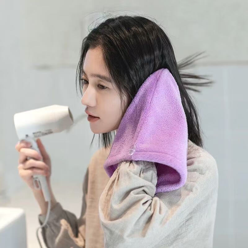 三利 干发帽 吸水速干擦头发毛巾包头巾浴帽女长发干发神器 湖蓝色+浅咖色