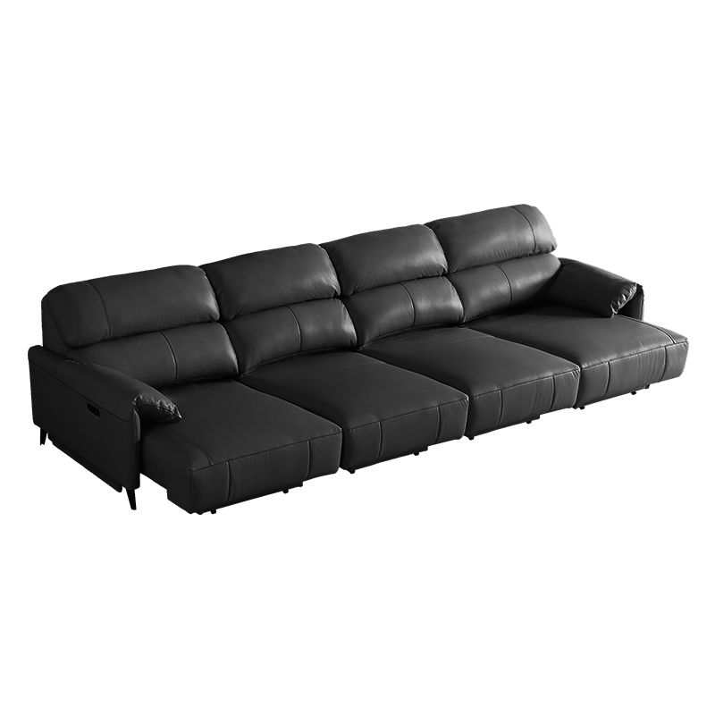 芝華仕（CHEERS）頭等艙紳士皮沙發(fā)意式極簡電動(dòng)兩用沙發(fā)床家用家具30306黑3.65m