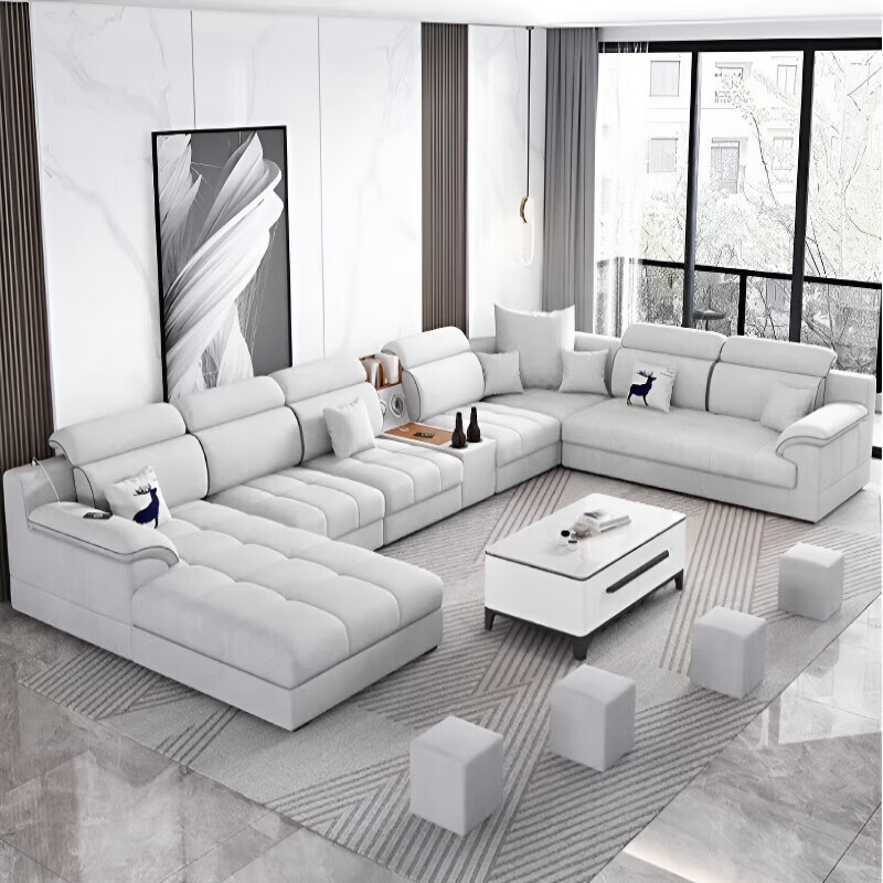 御巢盛2026新款沙发客厅现代简约轻奢大小户型绒布科技布贵妃布艺沙发 钥匙扣-随机发货 科技布/科技绒海绵版 1m