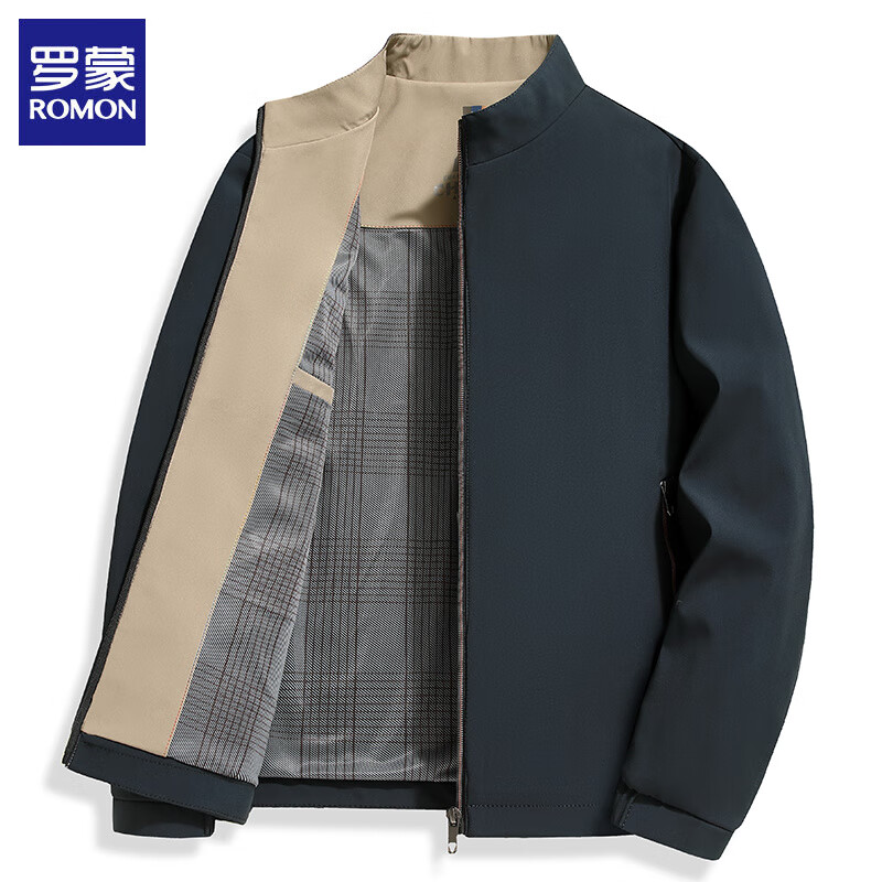 罗蒙男士立领夹克2025秋冬加棉加绒 商务休闲爸爸装 到手63元 63元(需领券)