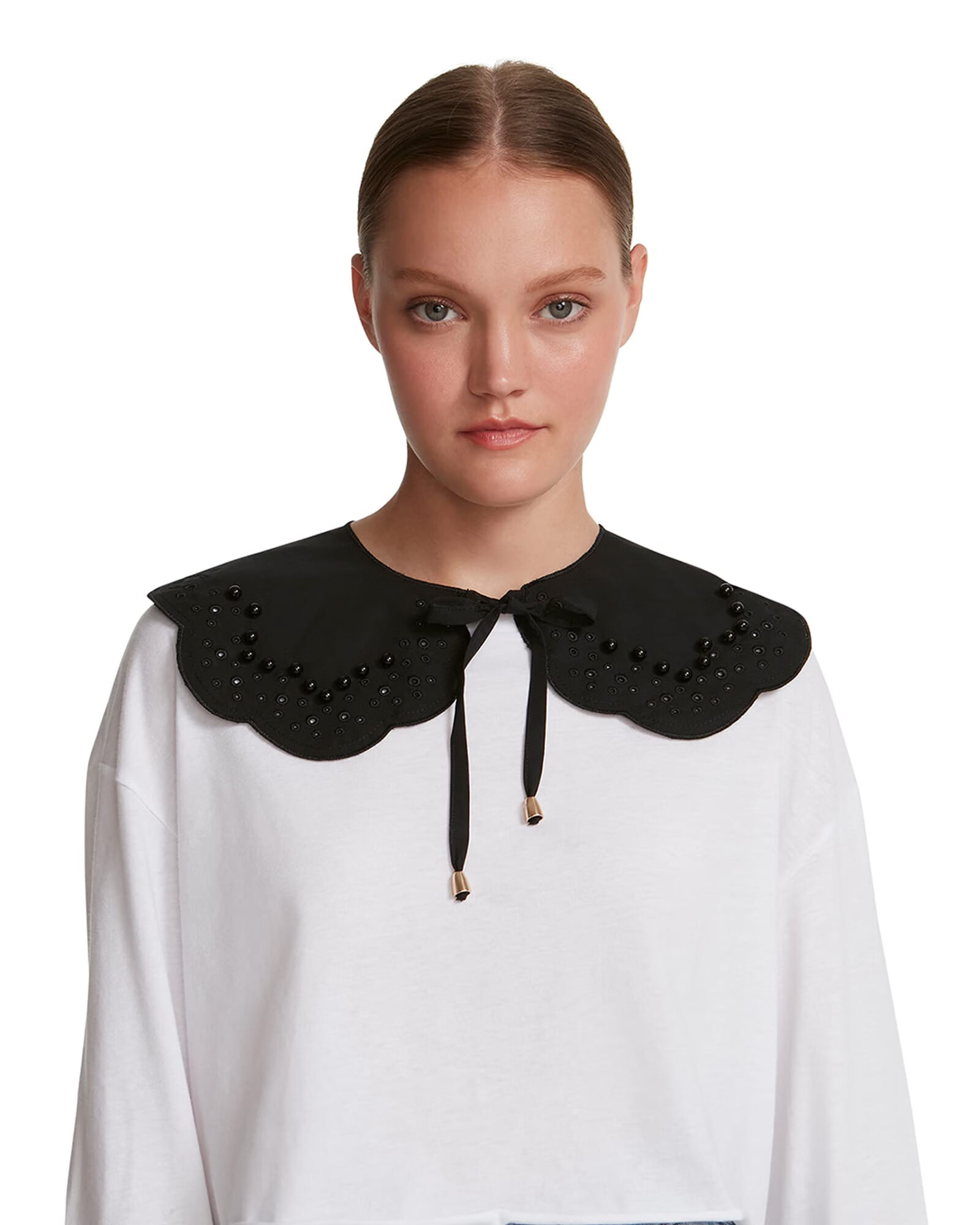 STEVE MADDEN 女士铆钉领鞋 黑白 Black One Size