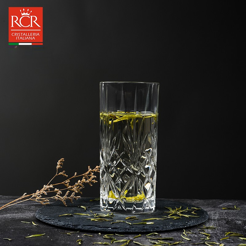 RCR意大利进口水晶玻璃高身茶水杯家用绿茶茶杯高颜值果汁泡茶杯套装 【旋律】360ml水晶玻璃杯 1只