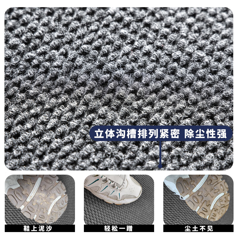 彼尔德高级入户门口地垫门外大门口高端脚垫可裁剪防滑可冲洗除尘室外 方格蓝色【支持定制 任意裁剪】 60cm*120cm 1件数 【加厚收边】