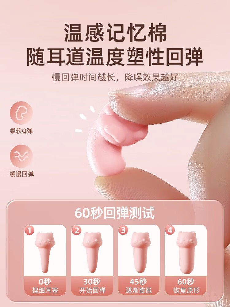 困困鸭猫咪耳塞睡眠专用耳朵超级隔音降噪静音防吵学生习睡觉神器 #1#