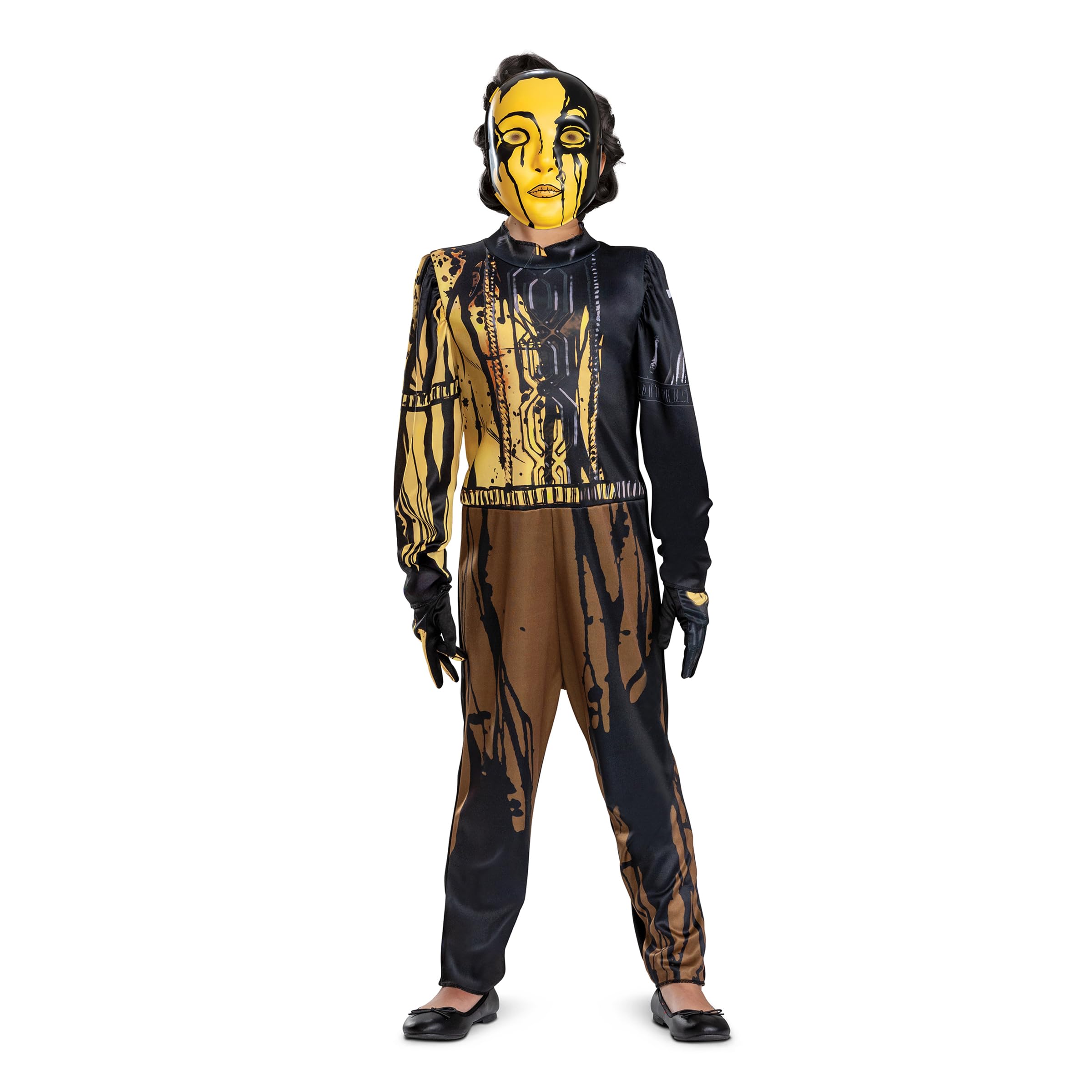 Disguise Bendy Audrey 儿童服装,官方 Bendy 和墨水机服装套装和面具,儿童尺码 (10-12) 奥黛丽 L (10-12)
